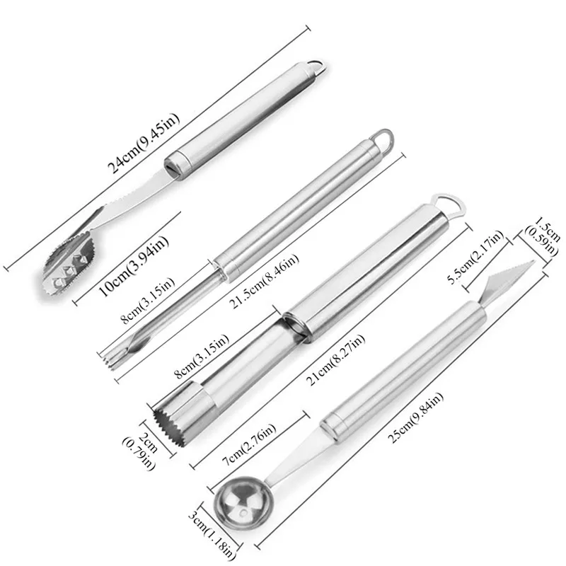 4 шт./компл. инструменты для резьбы по фруктам и овощам лопатка дыни яблока вишни