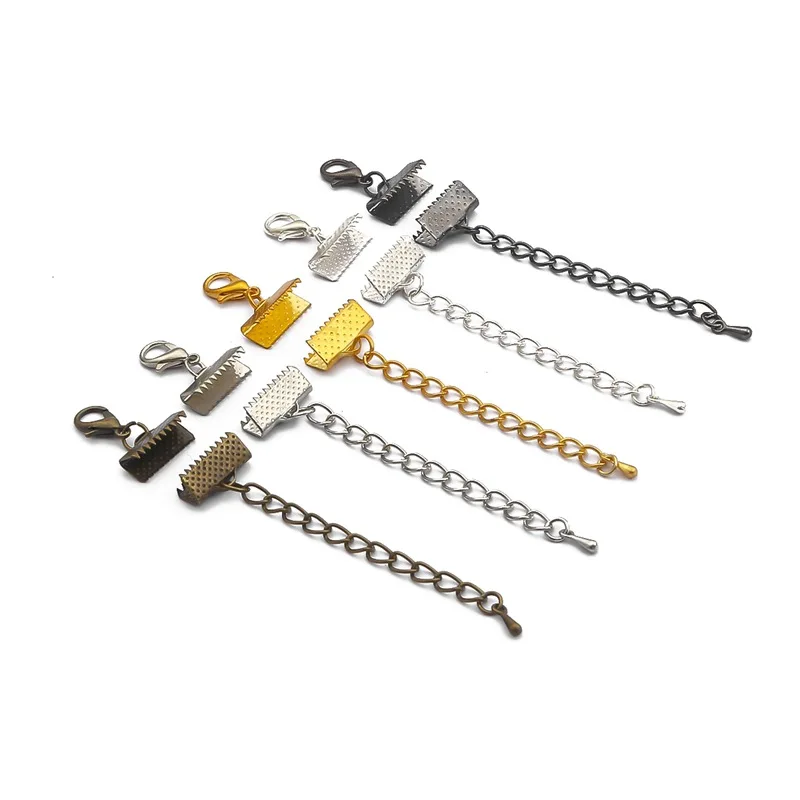 10 шт. обжимные застежки для зажимов шнур Концевики лента кожаный зажим ожерелье