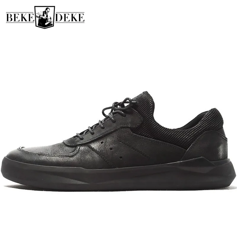 Кроссовки мужские из натуральной кожи готическая обувь на плоской подошве