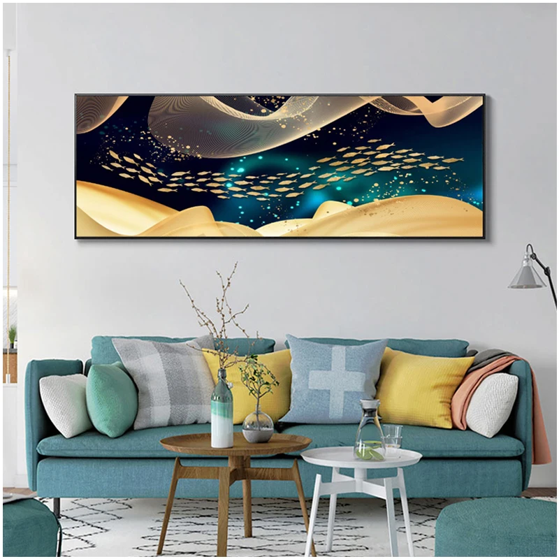 Абстрактная Золотая рыбка 5D Diy Алмазная вышивка крестиком полная квадратная