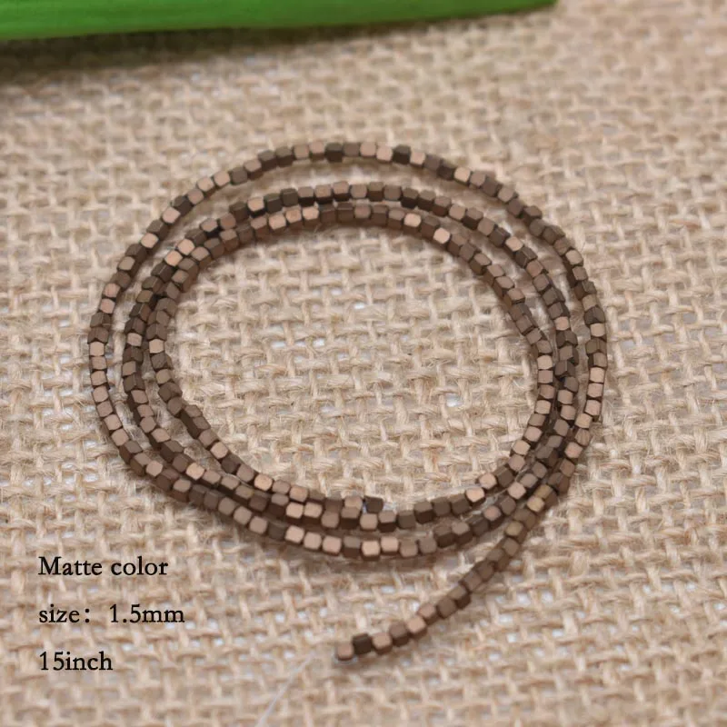 18-1.5mm matte 1,5 мм Цветные Квадратные бусины 274 шт Бусины из натурального камня гематит свободные Квадратные бусины для самостоятельного изготовления ювелирных изделий подарочные серьги - Цвет: 18-1.5mm matte