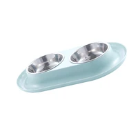 outdoor cat portable double pet bowl food water feeder stainless steel feeding dishes anti crawling universal supplies container