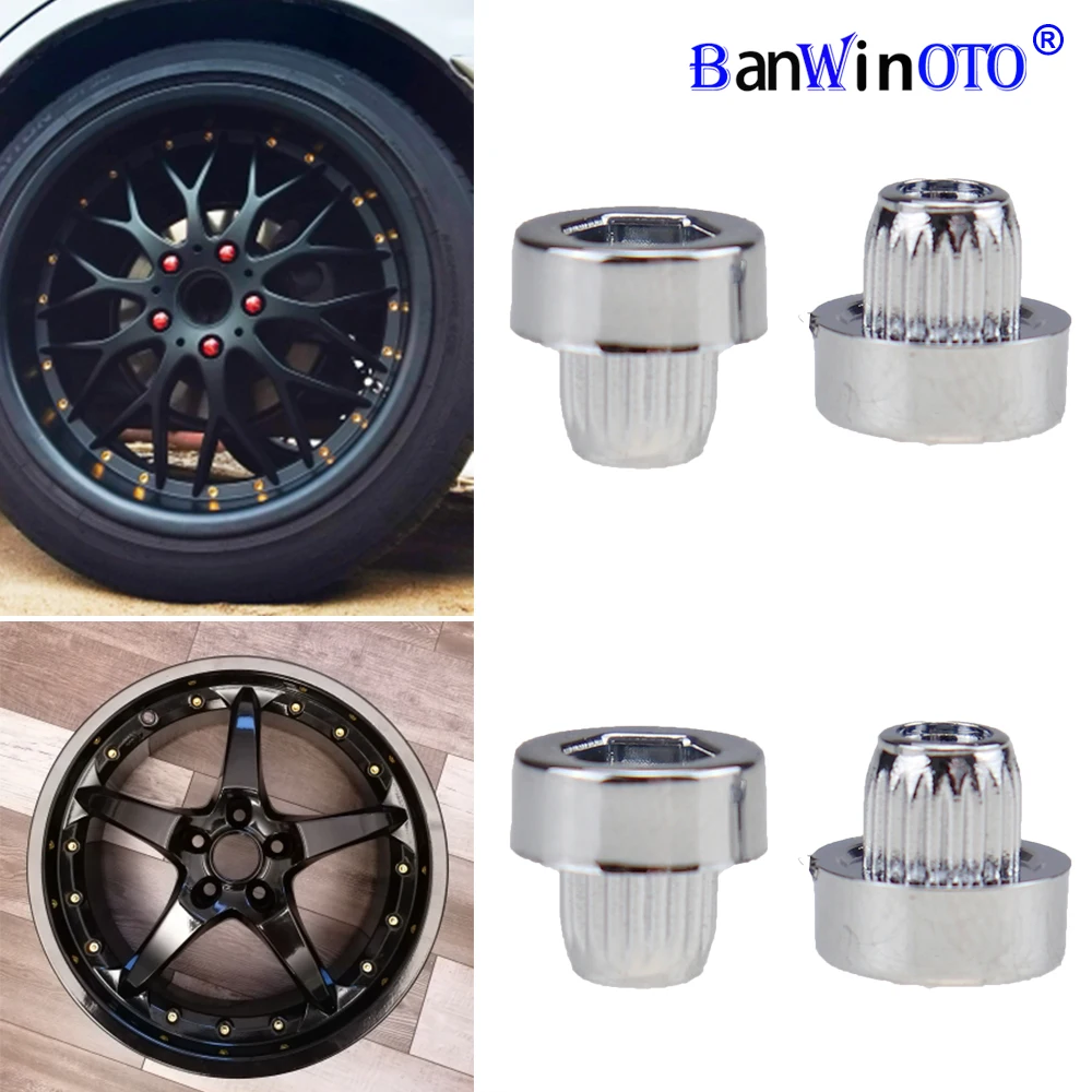 100 pcs/set 6.3mm Universal Car Wheel Rivets Replacement Plastic Rivets Nuts Studs Bolts Rivets For Car Rim Lip Decoration