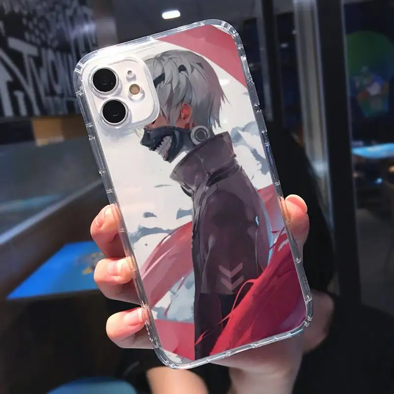 

Anime Tokyo Ghouls terror horror Phone Case Transparent for iPhone 11 12 mini pro XS MAX 8 7 6 6S Plus X 5S SE 2020 XR