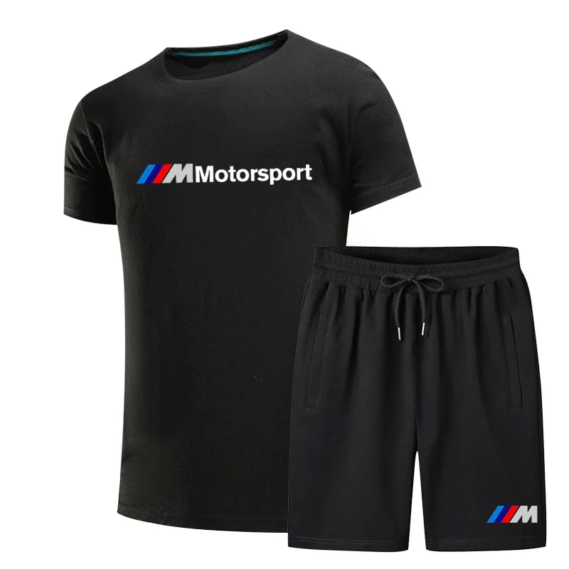 

2021 Men's Short Sleeve Tee Summer Costume Institute Tee Custom Senior Brand Logo Short Sleeve + Casual Shorts 2-piece set
