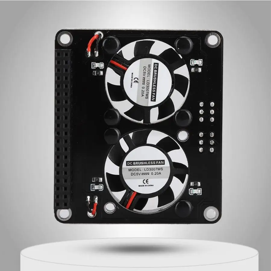 65x56x9 мм Мини двойной вентилятор охлаждения с удлинителем GPIO для Raspberry Pie 4B/3B +/3B/3A