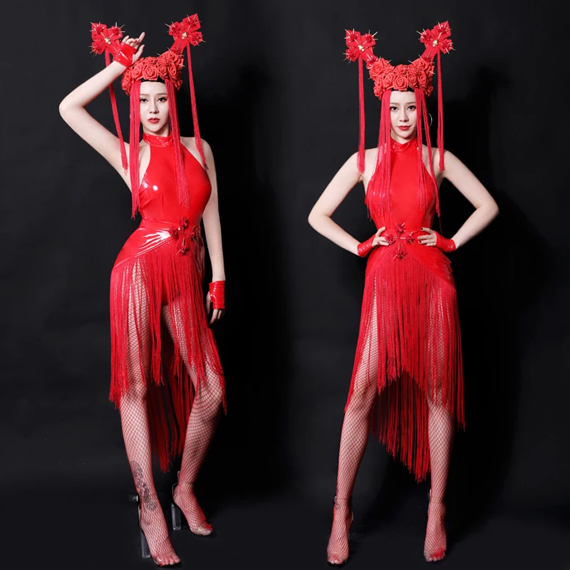 Новый год День Святого Валентина Gogo ведущий танцевальный костюм сценическая