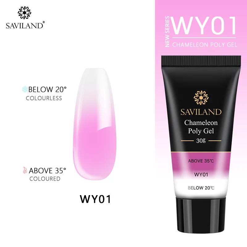 30ml WY01 SAVILAND поли гель меняющий цвет 30 мл 15 мл термальный поли гель наращивание ногтей быстро желе кристалл УФ строительный гель для полировки дизайн - Цвет: 30ml WY01