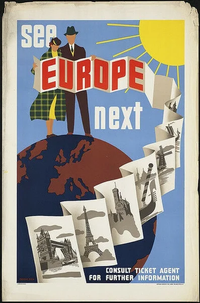 

See Europe Next Travel Large Metal Tin Sign Poster Plaque Vintage Retro Coffee Bar Decoration Home Decor