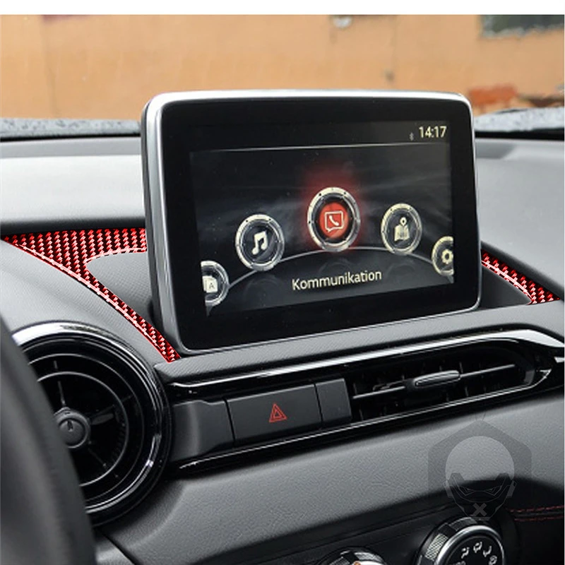 

For Mazda MX-5 Miata 2016-2020 Carbon Fiber Car Navigation Pedestal Frame Panel Trim Cover Sticker Accessories