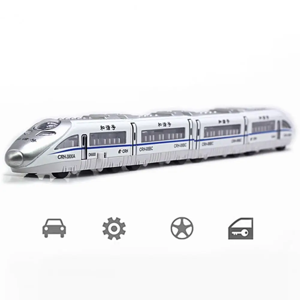 

4Pcs Train Model Magnetic Pull Back 1: 60 Monumental Train Cast for Gift