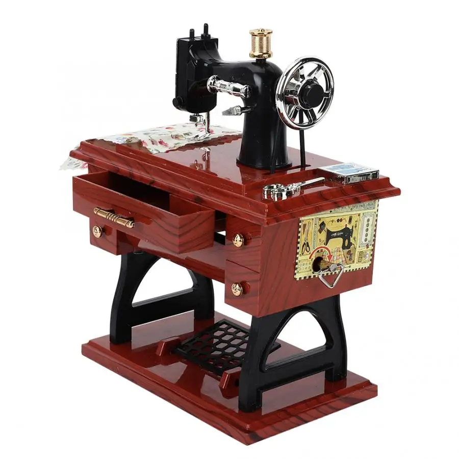 Винтажная мини швейная машина форма музыкальная шкатулка для хранения ювелирных