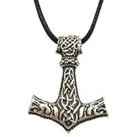 small thor hammer viking jewelry mjolnir wolf amulet talisman vintage necklace norsic accessories