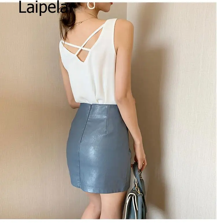

Womens Tops And Blouses Chiffon Women Blouses Sleeveless V-Neck White Women Shirts Plus Size Korean Fashion Clothing