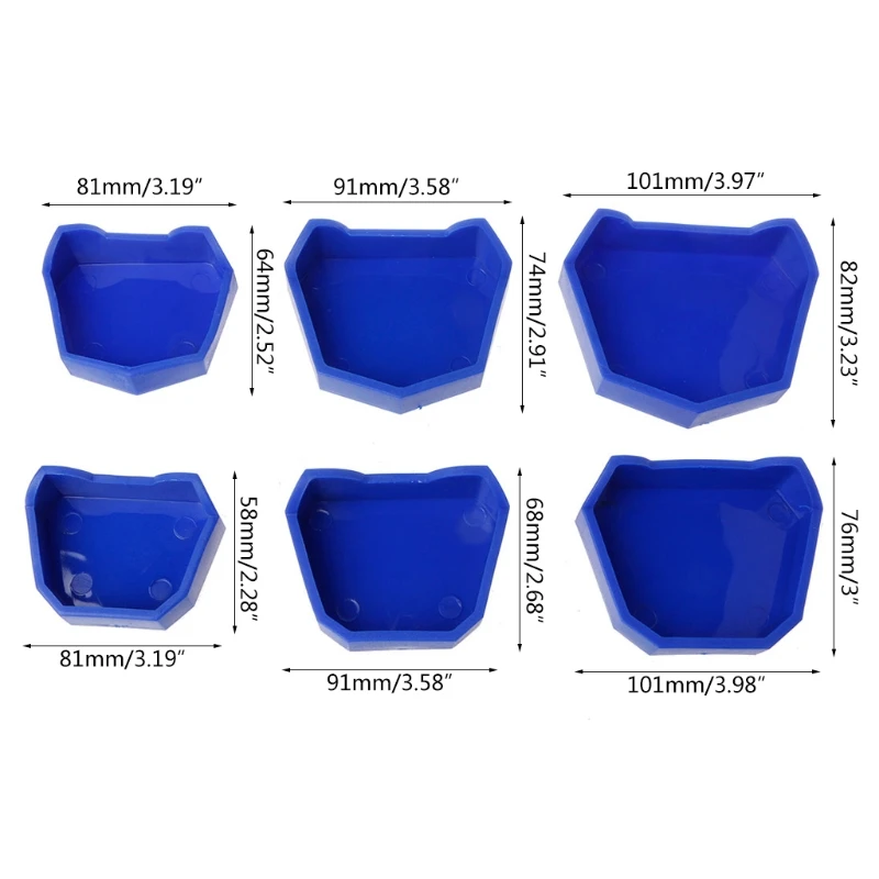 

6pcs Dental 3 Sizes Lab Plaster Model Base Former Molds Tray Dentist Oral Care Tool