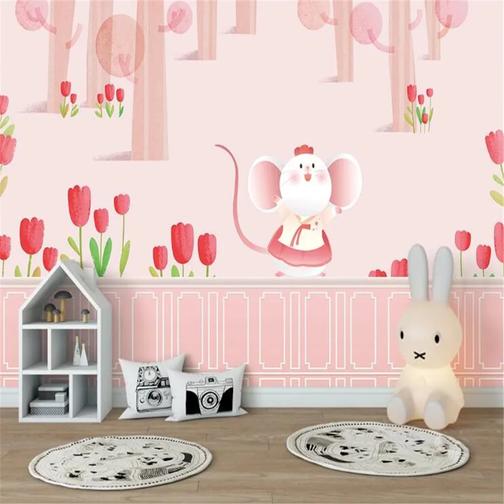 

milofi factory custom wallpaper mural 3D modern pink children's room background wallpaper mural