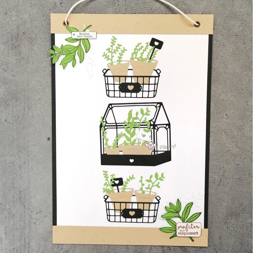 Металлические Вырубные штампы вырезанная форма фотография горшка скрапбукинг