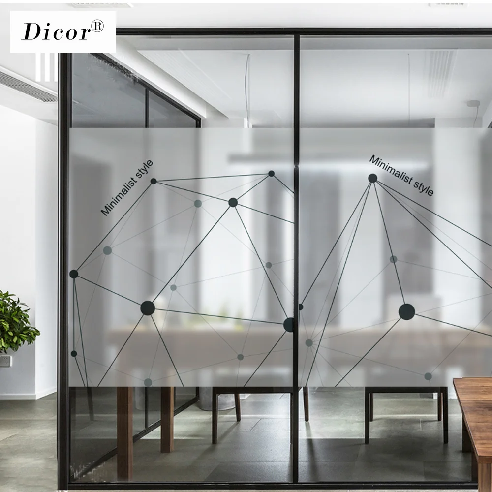 DICOR Window Film Frosted Privacy Glass Stickers Geometric Polygons Office Decor Door Cling | Дом и сад