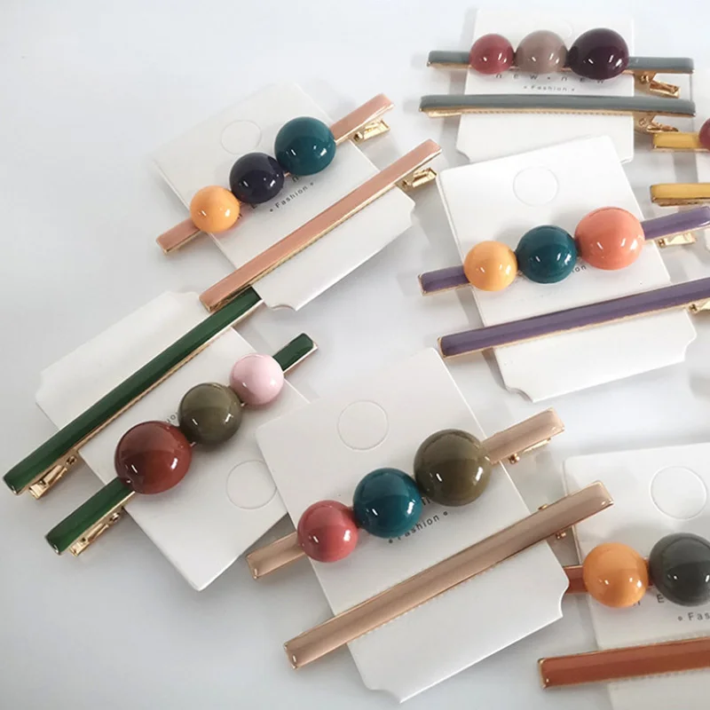 

2Pcs/Set Colored Beans Hairpin Professional Styling Hairdressing Makeup Tools Candy Color Clip Hair Clips Women Girl Headwear