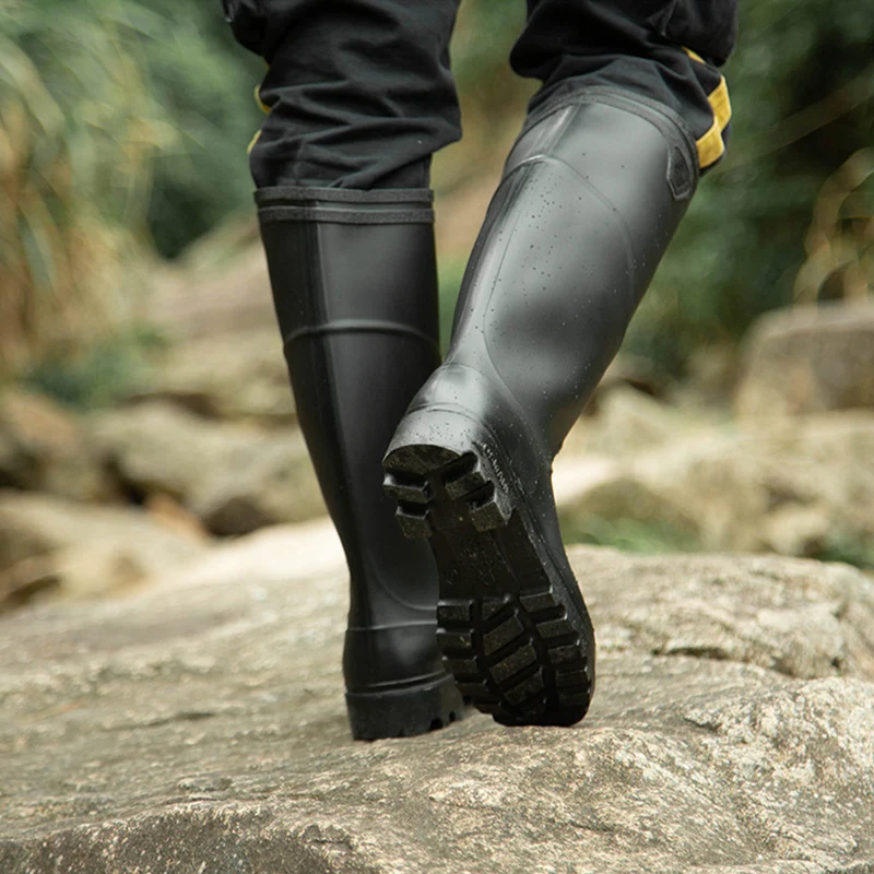 Мужские непромокаемые сапоги Нескользящие резиновые из пвх на низком каблуке
