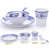 a5 melamine tableware plate bowl cup spoon blue and white porcelain dinner sets jingdezhen bone china dinnerware sets