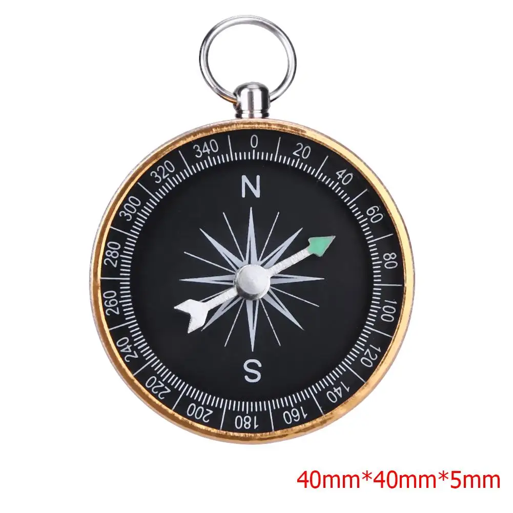 

Bussola Portatile Outdoor Aluminum Camping Compass Keychain for Presents Gift Gold escursione campeggio