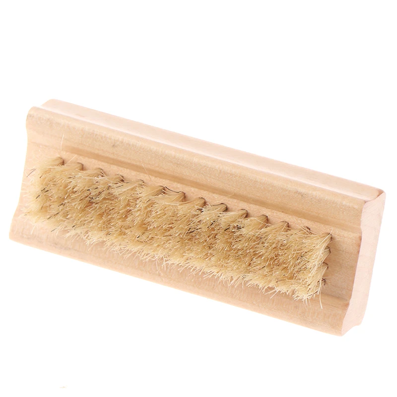 Двусторонняя щетка из натуральной щетины для маникюра и педикюра деревянная