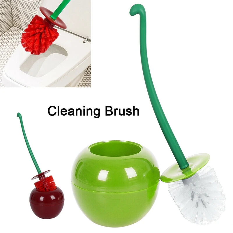 creative lovely cherry shape lavatory brush toilet brush holder set cleaning bathroom toilet accessories free global shipping
