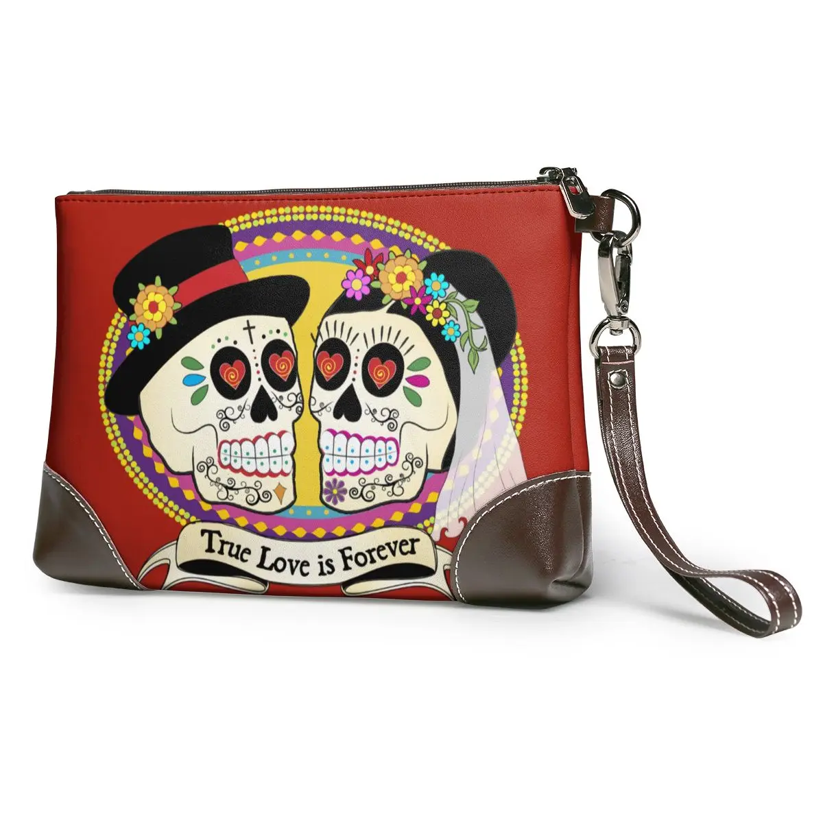 

Mexican Skull Clutch Bag Zipper Bulk Clutch Purse Luxury Leather Summer Wallet
