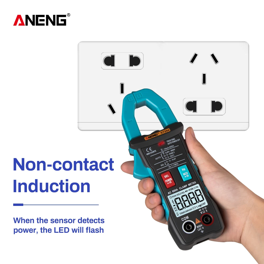 

ANENG ST204 Clamp Meter 4000 Counts AUTO digital DC/AC Current Voltage Clamp Analog Multimeter True Rms pinza amperimetrica