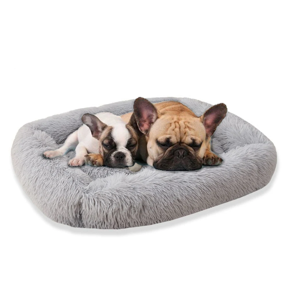 

Pet dog bed super soft kennel square fluffy cat house warm and comfortable sleeping cushion sofa washable puppy plush