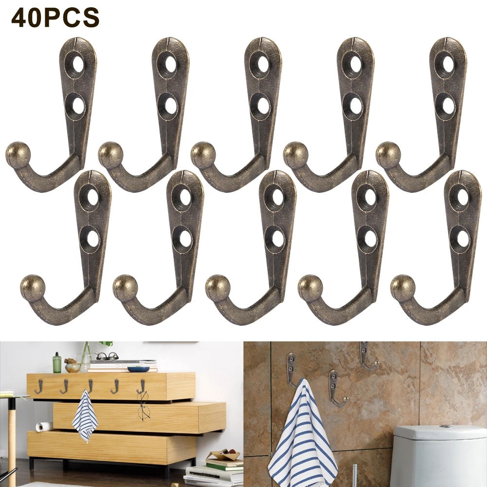 40 шт./лот одинарный крючок мини размер настенная Ретро вешалка для одежды шляпы