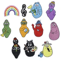 wholesale les barbapapa series for clothes iron on embroidered patches for hat jeans sticker sew on diy ironing patch applique
