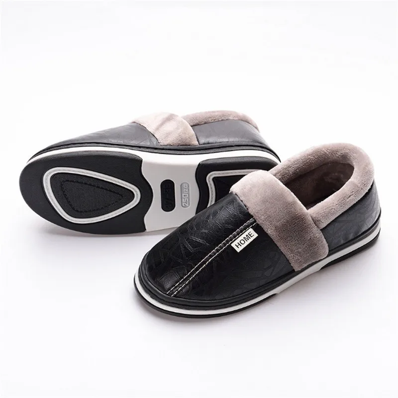 Мужская обувь; зимние тапочки; нескользящие домашние тапочки; домашняя обувь; водонепроницаемые мужские и женские тапочки из искусственной кожи; Zapatos De Hombre