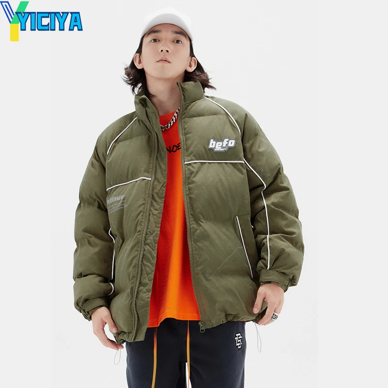 

Winter 2021 ultraviolet Light Sensitive Fashion Brand Clothes Winter Full Printed Branch Inlaid Men Women Cotton Jacket Varsity