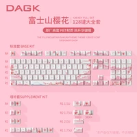 Mount Fuji Sakura Pink Keycaps PBT Key-Cap Cherry OEM Profile 128 Keys For Mechanical Keyboard For GK61 GH60 RK61 SK87 Base Kit