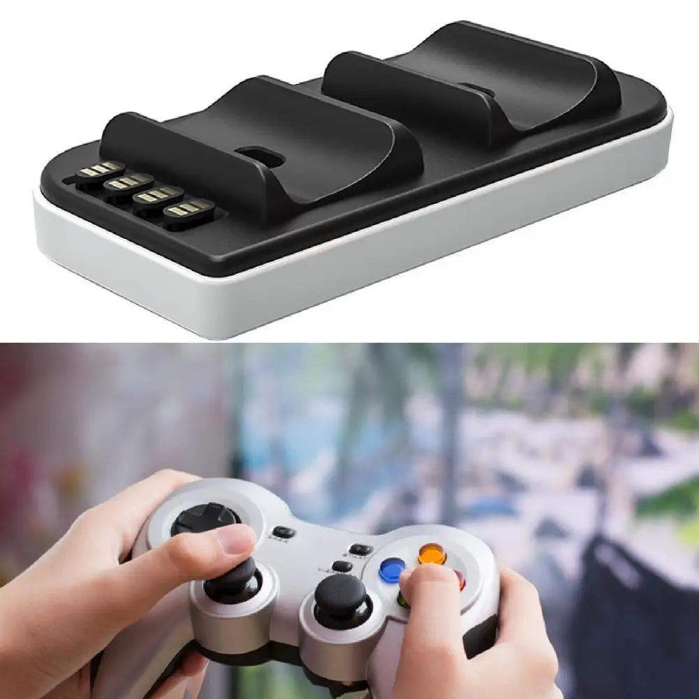 

HBP-298 Controller Charger Dual-seat Wireless High Quality ABS Portable Gamepad Charger Base for PS5