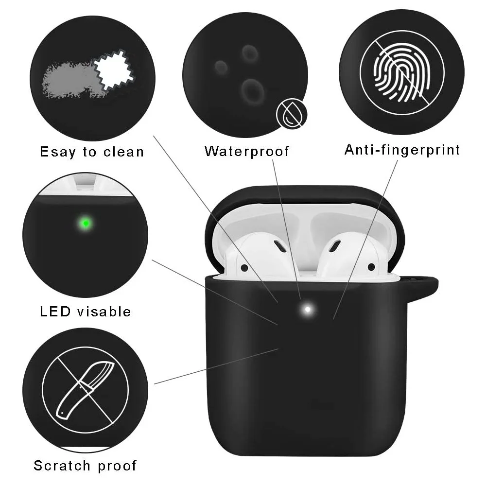Чехол для Apple AirPods 1 го/2 го поколения мягкий силиконовый защитный чехол Bluetooth