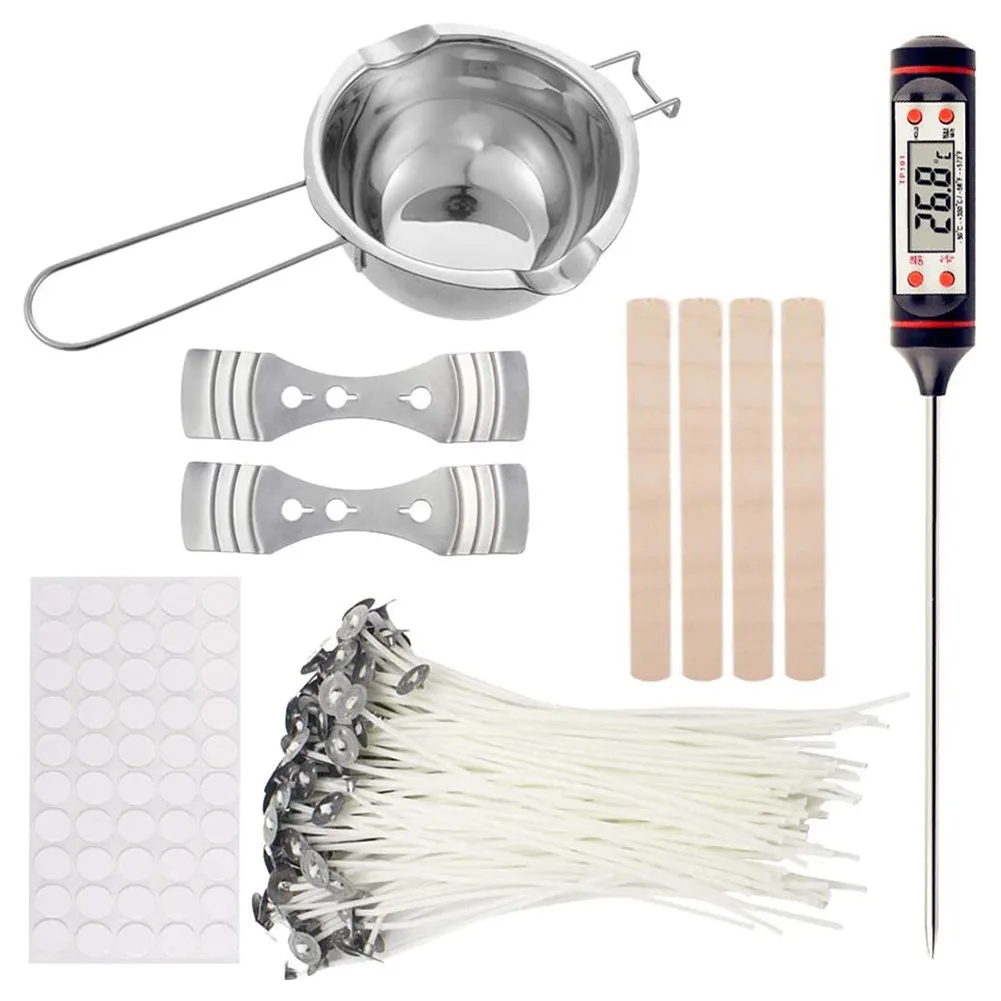 Candle Making Kit DIY Craft Tools with Melting Pot 50pcs Wick and Thermometer for Home Aroma | Дом и сад