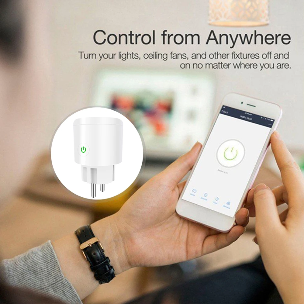 ЕС Smart Plug, Wi-Fi пульт дистанционного управления с Alexa, синхронизация включения/выключения питания, Samrt Google Home электрическая мини розетка Прямая поставка