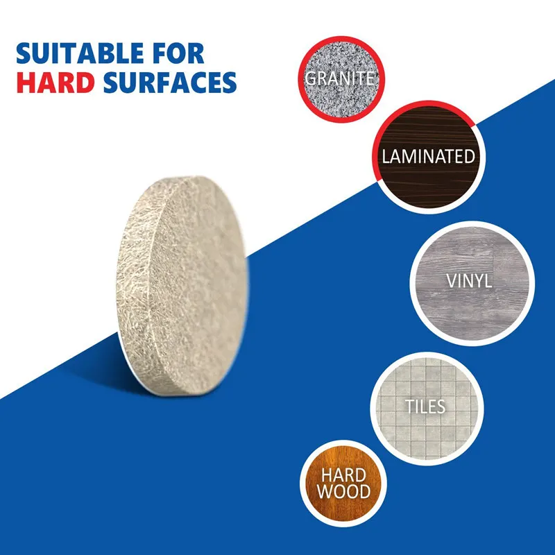 

8 Large Self Stick Furniture Sheets 12 Round Felt Pads To Protect Hardwood Floors&Furniture