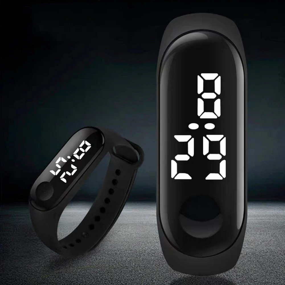 Led Sport Kids Watch Men Women M3 Children Solid Color Adjustable Strap Couple LED Digital Electronic Wrist | Наручные часы