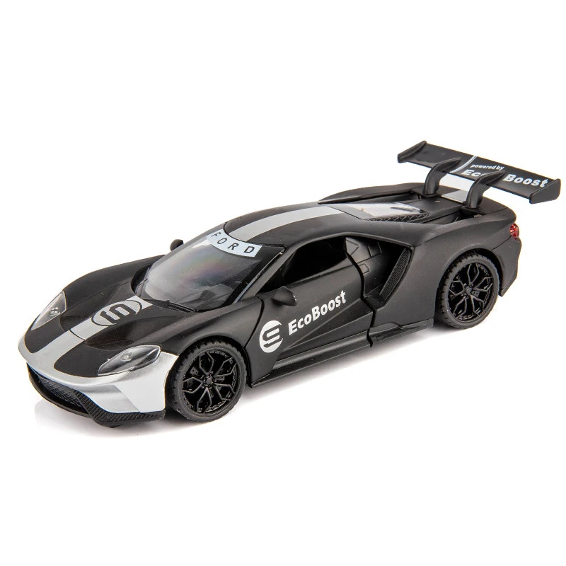No Original Box 1:32 ford GT Супер спортивный автомобиль из цинкового сплава, высокая модель, модель автомобиля с откидной спинкой, 3 открытые двери, звуковой светильник, игрушки для детей - Цвет: No Original Box