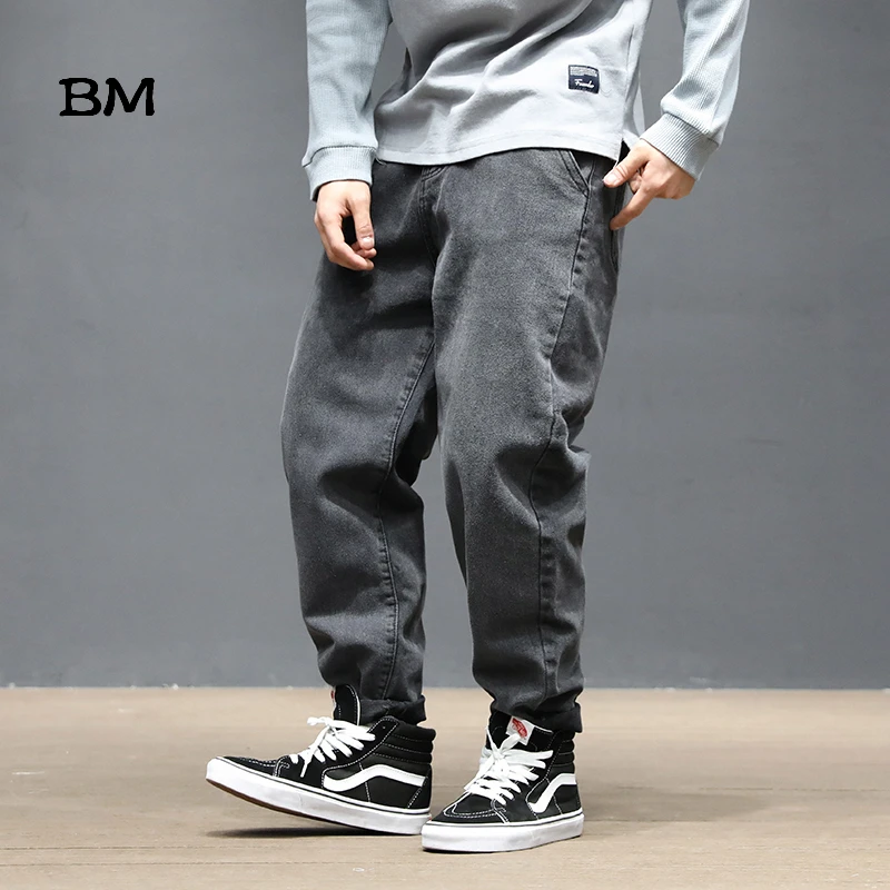 Мужские прямые джинсы в стиле хип-хоп одежда Корейском уличная harajuku modis свободная