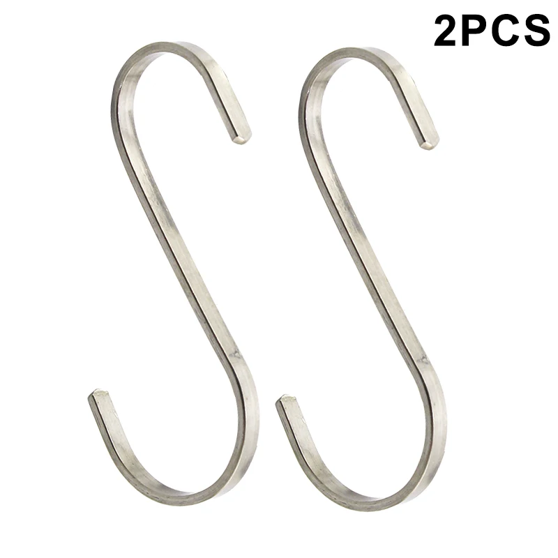 

2 Pcs Stainless Steel S Hooks Hanging Clothes Umbrella Kitchen Sundries Hanger Sale