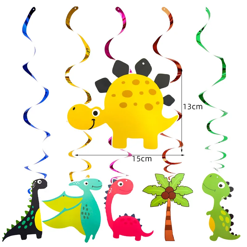 Suministros de fiesta con tem&aacute;tica de dinosaurio de dibujos animados para ni&ntilde;os, vajilla para fiesta de cumplea&ntilde;os, vasos, platos, Pancarta, decoraci&oacute;n para fiesta de globos-3
