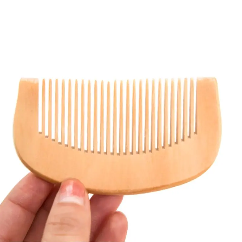 

1Pc 8.7cm Natural Peach Wood Thickened Curved Pocket Hair Comb Massage Anti-Static Fine-Tooth Salon Styling Tool Hairdressing Ba