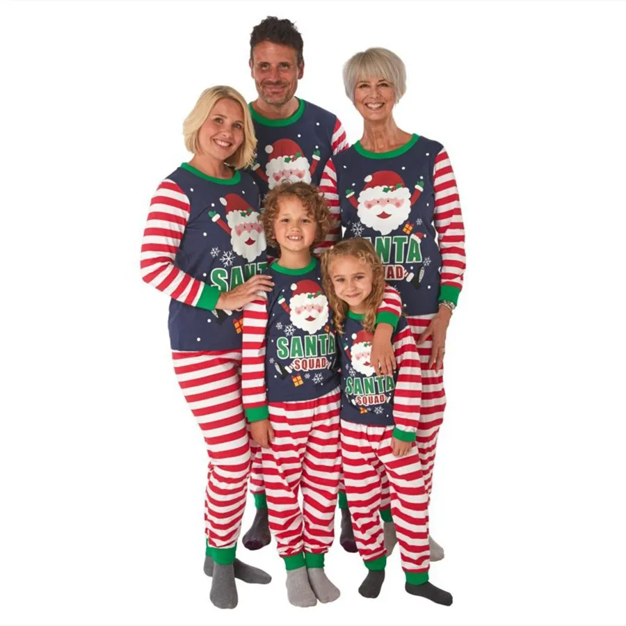 

2020 семейный Рождественский пижамный комплект с принтом Санты для взрослых женщин детей семейная сочетающаяся Одежда Рождественская семей...