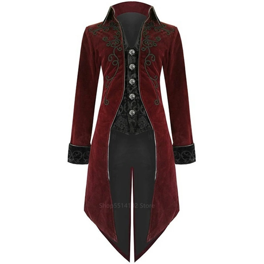 Пальто мужское винтажное в средневековом стиле смокинг готическом пальто для