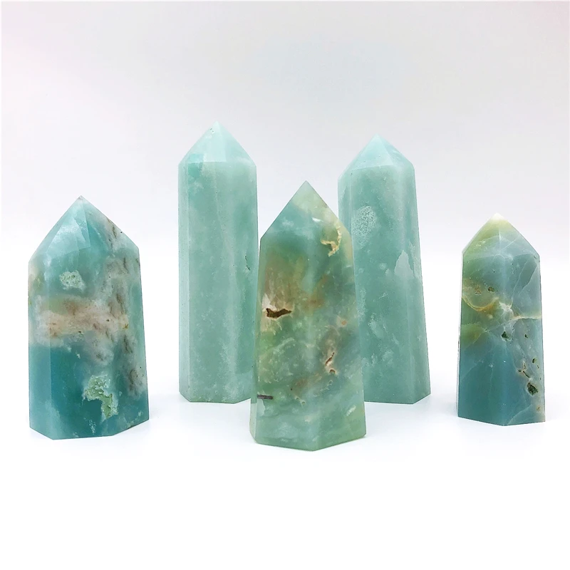 

1pc Natural Amazonite Point Pyramid Healing Obelisk Quartz Crystal Wand Ornament for Home Decor Natural Stones and Minerals